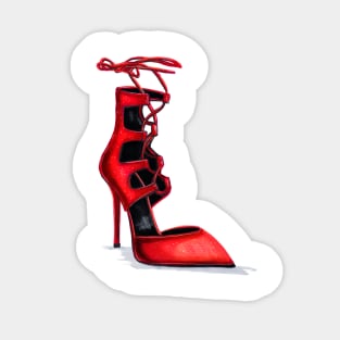 Red High Heel Women Shoes Sticker